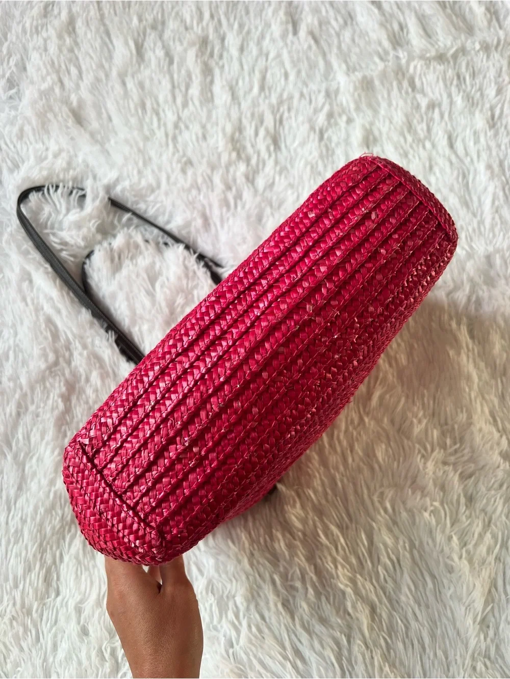 Pink Woven Tote Bag